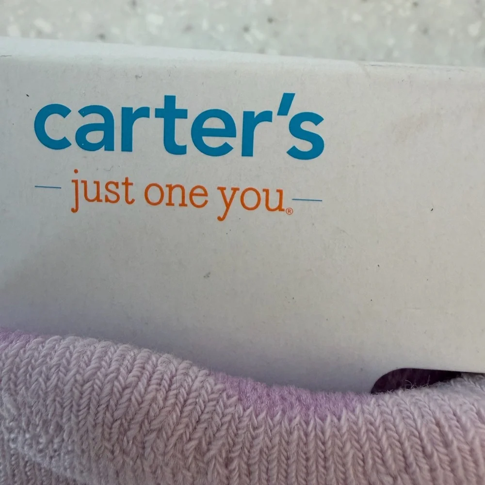NEW Carter's Pink / Peach and White Baby Socks - 6 Pack. 0-3m